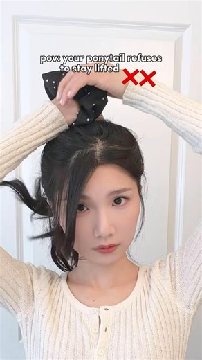 VOLUME PONYTAIL that stays lifted all-day! #hairstyles #hair #ponytail #hairhacks #hairtutorial