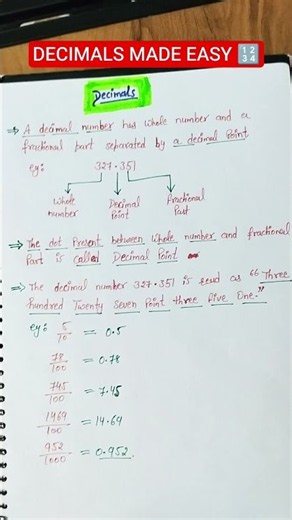 Basic Concepts & Decimal Point ✨