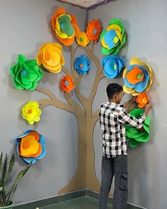 Easy Paper Tree DIY 🌳Room Corner Decor #papertree #roomdecor #crafts | Deep's CRAFT