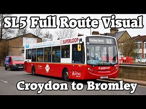 FULL ROUTE VISUAL - SL5 - Croydon Library to Bromley North (Express) - Arriva London ENX12 (LJ12BYV)