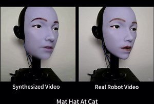 Lip-syncing robot face sounds out individual words