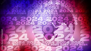 Report on 2024 year and world globe in modern graphic design style for annual inspiration and success plan