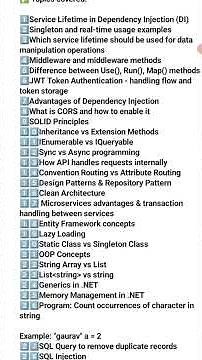 NET Interview Questions & Cheat Sheet 2026 🔥 ASP.NET Core + SQL + C#job