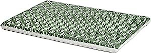 MidWest Homes for Pets Quiet Time Teflon Defender Dog Beds; Pet Beds Designed to Fit Folding Metal Dog Crates, Green & White Geometric Pattern, 42-Inch