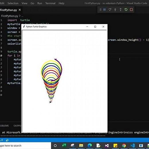 Dessinez un cercle de cône à l’aide de Python Turtle Graphic #python #coding #logo