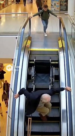 Escalator Wheelchair Glitch Causes Heart-Stopping Moment in Busy Mall