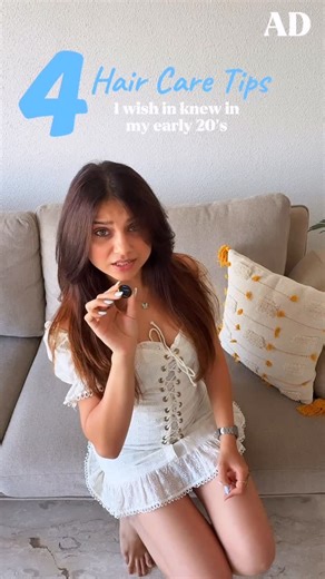 Vrushali Vachhiyat on Instagram: "4 hair care tips I wish I knew in my early 20s 🤍 Not gatekeeping anymore — these literally changed my hair health. Added the New Dove 10-in-1 Peptide Bond Strength Hair Mask to my routine recently & the results >>> The bond peptide beads actually melt while applying and go deep to repair damage from heat, colouring & styling ✨ Save this for your next wash day #AD #DoveBondRepair #Dove10in1HairMask #ProteinPeptideComplex #DovePartner (Dove, Hair Mask, Bond Stren