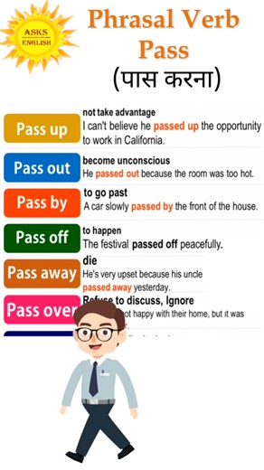 Phrasal verb "Pass" Free spoken English skills | English Grammar | Vocabulary | Spoken English | #english #vocabulary #english #asksenglish #viralshorts #insta #instagram #facebookreelsviral #facebook#facebookviral #facebookviralvideo❤️💯👍🏻🙏🏻🔥😍❤️❤️❤️❤️❤️ | ASKS English
