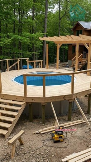 Amazing Backyard Pool Restoration & Wooden Deck Makeover | Outdoor Transformation #shorts #ytviral