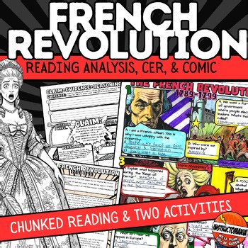 French Revolution Activities Annotation, CER, Fun French Revolution Worksheet