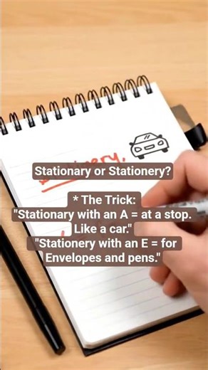 The spelling mistake everyone makes with 'Stationary' vs 'Stationery' #spelling #english