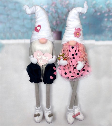 Handmade Valentine Gnome Dolls – Romantic Decorative Gnome Couple – Cute Love Gnomes for Valentine’s Day Gift & Home Decor - Etsy