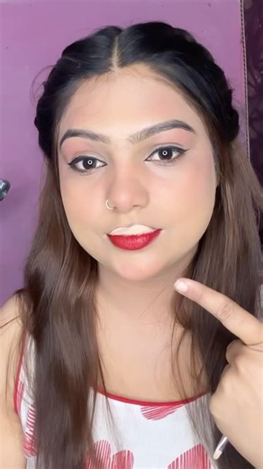 Red lipstick with concealer mixed hack #shorts #concealerhack #makeuptrocks #lipsticktutorial