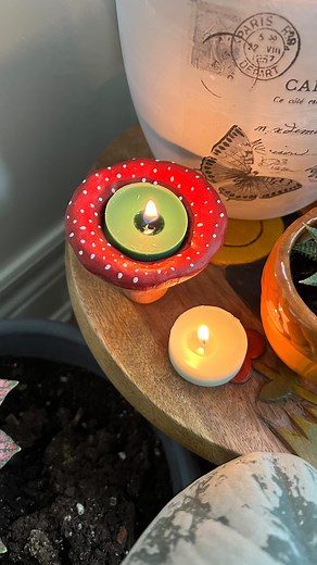 3 comments | Make is adorable mushroom tealight holder with air dry clay! It’s the best addition in my indoor garden. 華 ❤️ Comment ‘mushroom’ to get materials and instructions. #diycrafts #easycrafts #processvideo #mushrooms #mushroomdecor #tutorial #craftideas #diy #homedecor #diyprojects #claymushroom #airdryclaycreation | Craftionary | Facebook