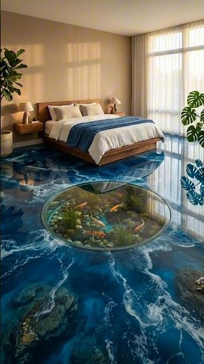 Unbelievable 3D Epoxy Floor Design with Real Fish Pond 🐠