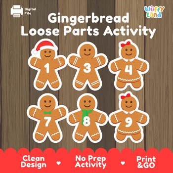 Gingerbread Number Mats 1-10 Winter Playdough Mats, Counting, Coloring Activity
