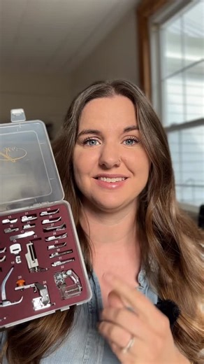 Amelia Mccall | Teaching Moms How to Sew on Instagram: "Comment FEET and I’ll send you the only thing you need on your Christmas list this year! I know I accidentally said 5 but only showed 4- oops! This set includes: 32 essential presser feet. Labeled hard case Presser foot manual Video tutorials Digital download of the manual and tutorials. Bonus: low shank snap on adapter Full list of presser feet: Invisible zipper foot, Applique foot, Satin stitch foot, Open toe foot, Cording foot, Straight 