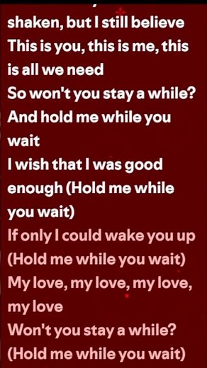 Lewis Capaldi - Hold Me While You Wait (Lyrics) #lyrics #spotifytophits #spotify #lewiscapaldi