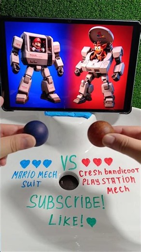Mario Mech Suit VS Crash Mech! Epic ball battle! 🤖