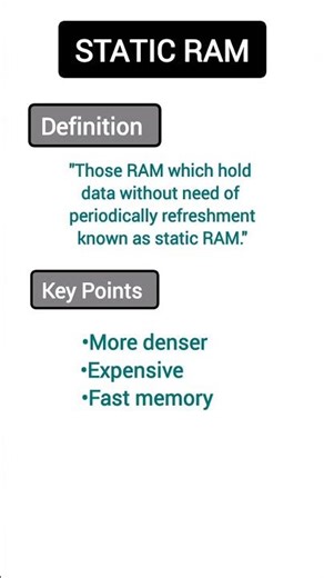 Static RAM || Definition|| #computereducation