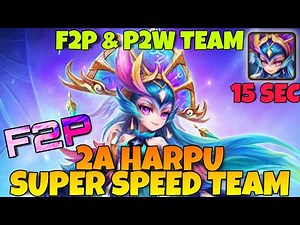 15 SEC !!! HARPU 2A SPEED TEAM !!! F2P & P2W TEAM - SUMMONERS WAR