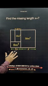 71K views · 74 reactions | Find the missing length x #length #area #perimeter #maths #grade8students #grade8 #ssccgl #Grade9Students | Mritunjay Lectures | Facebook