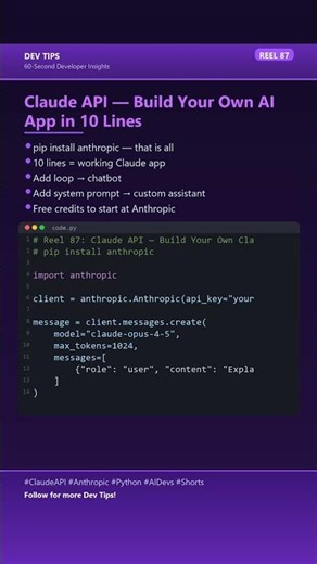 Claude API — Build Your Own AI App in 10 Lines of Python