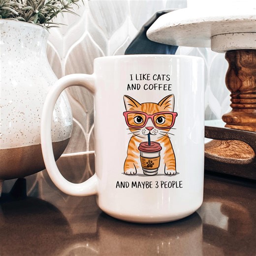 Orange Tabby Cat Coffee Mug, Funny Cat Lover Gift - Etsy