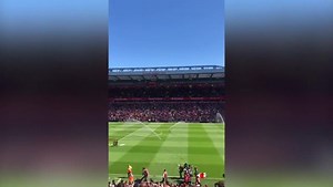 Amazing atmosphere at Anfield as fans sing Allez Allez Allez