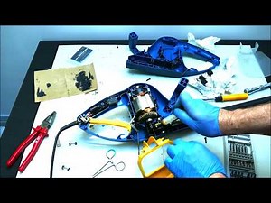 Repairing an hedge trimmer, changing carbon brushes, Einhell Royal HEC551