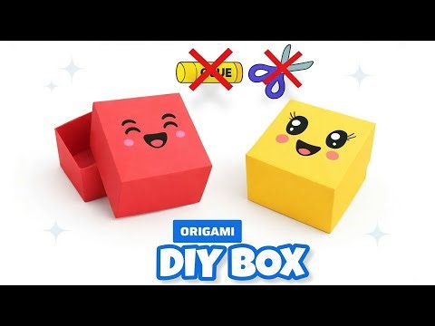 Easy Origami DIY Box 😍 | No glue, No scissors | Cute Paper Craft for Kids & School Projects