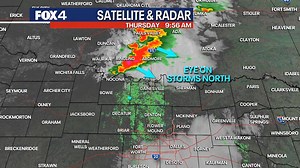 10am: Storms in Oklahoma are bubbling up (wind, hail risk) and they may start turning SE toward our Red River counties (north of HWY 82) as we approach noon. Please stay weather aware up north. Metroplex just keeps heating toward 90...and muggy too! | FOX 4 Weather