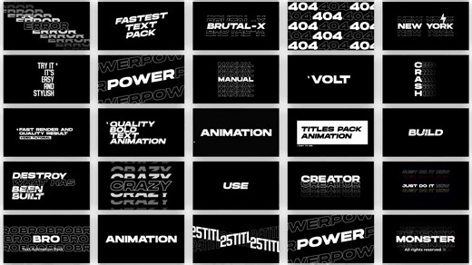 fcp插件 50组极简动态文本动画包 包含RGB效果版本 Text Animation Pack