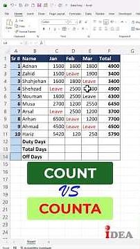 Lesson-11 | Excel for Beginners to Advanced | how to count numbers & Values in excel using count
