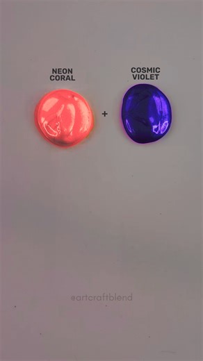 Neon Coral Melting Into Cosmic Violet Skies 🌌✨ #fblifestyle #colormixing #satisfying | Art Craft Blend