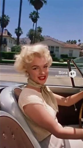 Marilyn Monroe Driving A BMW 328 In The Streets of L.A