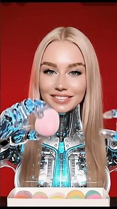 Robot ASMR Eating Mochi! 🍡 Soft & Chewy Mouth Sounds! #shorts