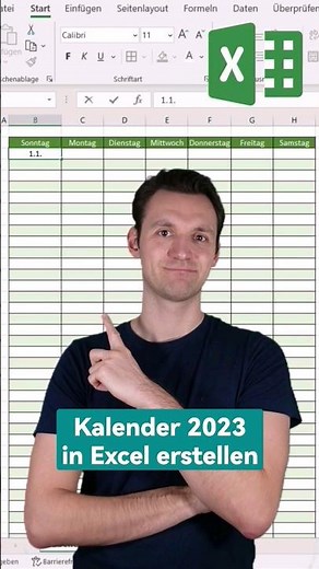 Kalender 2023 in Excel ⚡