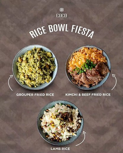 Coco Eats 📍 Ghana on Instagram: "Our super tasty rice bowls 🍛 make a great alternative for lunch or dinner and we offer various proteins😋 Which one would you like today? Grouper, Beef or Lamb? Check our menu in bio for more options and their prices ranging from 48GHC to 63GHC per serving. 🍛 #Cocolounge #Cocoloungegh #IconHouse #ModernBrasserie #AccraEats #RiceBowls #Fiesta #FiestaRice #ilovecoco #Ghana #Accra"