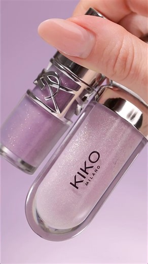 Lilac lipgloss battle - which one is you Ysl or Kiko Milano? #lilacmakeup #lipgloss