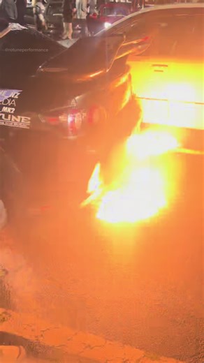 This RX8 can toast some marshmallows. We should know, we tuned it! #tunedbyus 📸: ddannyleigh (IG) #rotuneperformance #rx8 #rotary #mazda #13b #car #cars #mazdarx #13bmsp #renesis #tuning #flames #rotaryengine #rotarypower #carmeet #tuned #tunedcars