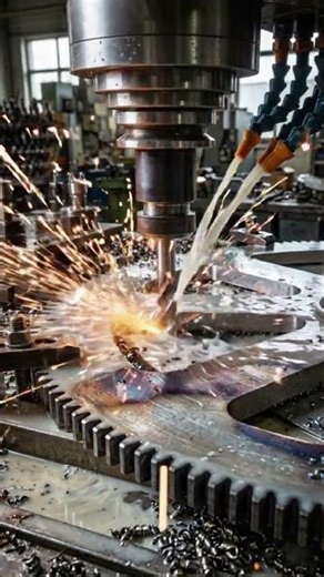 Satisfying Gear Cutting Process ⚙️ Drill Making Perfect Metal Gear | CNC Machining Shorts