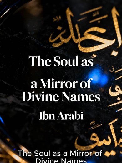 The Soul as a Mirror of Divine Names. Ibn ʿArabi teaches that the human soul is a mirror created to reflect the Divine Names. This video explores how spiritual refinement polishes the soul, allowing mercy, wisdom, and love to manifest without distortion. Hashtags #IbnArabi #DivineNames #Sufism #IslamicMysticism #SpiritualWisdom #SoulAsMirror #Metaphysics Keywords Ibn Arabi soul divine names mirror Sufi metaphysics Islamic philosophy spiritual refinement