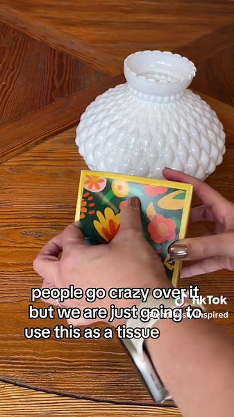 Learn how to style a thrifted vintage glass lampshade four different, unique ways. Thrift decor is my favorite decor! #creatorsearchinsights #thrifthaul #thriftdecor #stylingthriftedfinds #upcycleddecor #glasslampshade