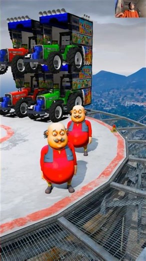 GTA5 Tractor 4x4 🤯😱 Crazy Stunt Imposible Biggest Challenge 😱 #gta5 #tractordj #shorts