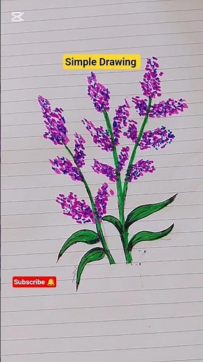 "Beautiful Lavender Flower Drawing | Easy & Satisfying Art Tutorial 🌸🎨"#simpleartwork #usa #uk