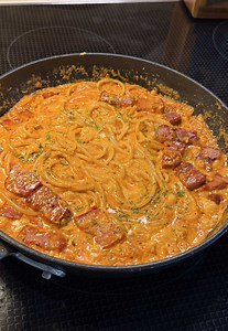 Creamy Kimchi Bacon Pasta Recipe for Two