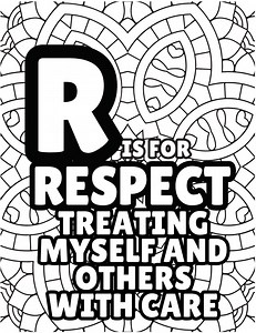 R is for Respect Coloring Page, Religious Studies Resource, SEL, Elementary School - Etsy
