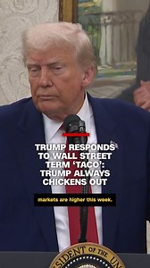 President Donald Trump was asked about "TACO," an acronym that means "Trump Always Chickens Out," which is used by Wall Street workers for his on-and-off approach to tariffs. Calling it "the nastiest question," Trump defended his tariff policy by calling it "negotiation." https://cnn.it/3Z4SFUg | CNN
