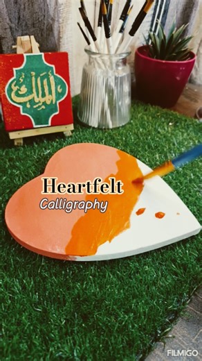 kalimah calligraphy on heart canvas 😍🔥#shorts
